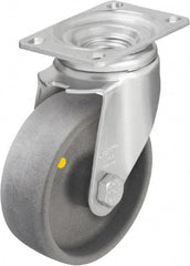 Blickle - 4" Diam x 1-7/16" Wide x 5-1/8" OAH Top Plate Mount Swivel Caster - Impact-Resistant Nylon, 400 Lb Capacity, Ball Bearing, 3-5/8 x 2-1/2" Plate - Apex Tool & Supply