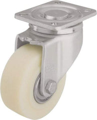 Blickle - 4" Diam x 1-37/64" Wide x 5-33/64" OAH Top Plate Mount Swivel Caster - Impact-Resistant Cast Nylon, 1,540 Lb Capacity, Ball Bearing, 3-15/16 x 3-3/8" Plate - Apex Tool & Supply