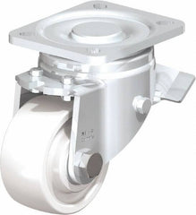 Blickle - 3" Diam x 1-29/64" Wide x 4-23/32" OAH Top Plate Mount Swivel Caster with Brake - Impact-Resistant Nylon, 770 Lb Capacity, Ball Bearing, 3-15/16 x 3-3/8" Plate - Apex Tool & Supply