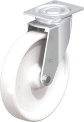 Blickle - 10" Diam x 1-31/32" Wide x 11-39/64" OAH Top Plate Mount Swivel Caster - Impact-Resistant Nylon, 1,980 Lb Capacity, Plain Bore Bearing, 5-1/2 x 4-3/8" Plate - Apex Tool & Supply