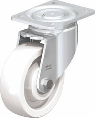 Blickle - 6" Diam x 1-31/32" Wide x 7-3/4" OAH Top Plate Mount Swivel Caster - Impact-Resistant Nylon, 1,760 Lb Capacity, Ball Bearing, 5-1/2 x 4-3/8" Plate - Apex Tool & Supply