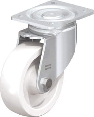 Blickle - 6" Diam x 1-31/32" Wide x 7-3/4" OAH Top Plate Mount Swivel Caster - Impact-Resistant Nylon, 1,760 Lb Capacity, Plain Bore Bearing, 5-1/2 x 4-3/8" Plate - Apex Tool & Supply