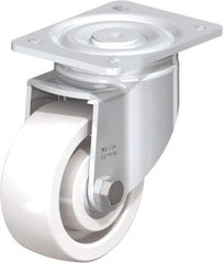 Blickle - 5" Diam x 1-31/32" Wide x 6-11/16" OAH Top Plate Mount Swivel Caster - Impact-Resistant Nylon, 1,650 Lb Capacity, Ball Bearing, 5-1/2 x 4-3/8" Plate - Apex Tool & Supply