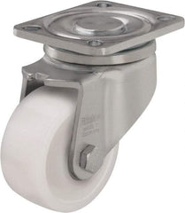 Blickle - 4" Diam x 1-29/64" Wide x 5-33/64" OAH Top Plate Mount Swivel Caster - Impact-Resistant Nylon, 1,100 Lb Capacity, Plain Bore Bearing, 3-15/16 x 3-3/8" Plate - Apex Tool & Supply