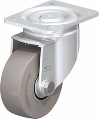 Blickle - 5" Diam x 1-31/32" Wide x 6-11/16" OAH Top Plate Mount Swivel Caster - Solid Rubber, 704 Lb Capacity, Ball Bearing, 5-1/2 x 4-3/8" Plate - Apex Tool & Supply