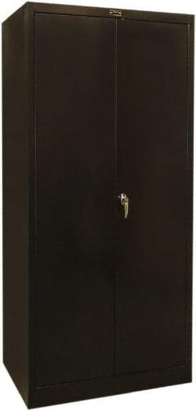 Hallowell - 1 Shelf Wardrobe Storage Cabinet - Steel, 36" Wide x 24" Deep x 78" High, Black - Apex Tool & Supply