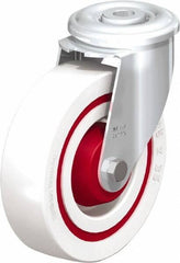 Blickle - 5" Diam x 1-3/8" Wide x 5-29/32" OAH Hollow Kingpin Mount Swivel Caster - Impact-Resistant Nylon, 330 Lb Capacity, Ball Bearing, Hollow Kingpin Stem - Apex Tool & Supply