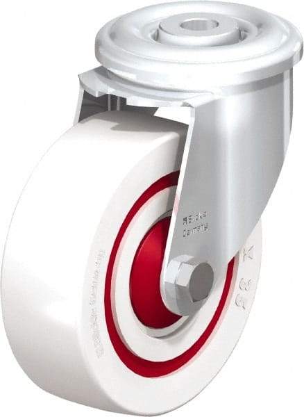 Blickle - 4" Diam x 1-3/8" Wide x 4-59/64" OAH Hollow Kingpin Mount Swivel Caster - Impact-Resistant Nylon, 330 Lb Capacity, Ball Bearing, Hollow Kingpin Stem - Apex Tool & Supply