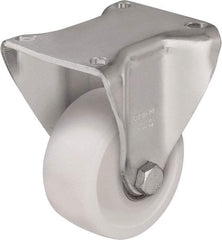 Blickle - 4" Diam x 1-29/64" Wide x 5-1/2" OAH Top Plate Mount Rigid Caster - Impact-Resistant Nylon, 1,100 Lb Capacity, Ball Bearing, 5-1/2 x 4-3/8" Plate - Apex Tool & Supply