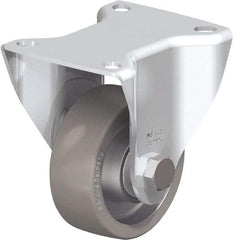 Blickle - 3" Diam x 1-3/16" Wide x 4-21/64" OAH Top Plate Mount Rigid Caster - Polyurethane-Elastomer Blickle Softhane, 396 Lb Capacity, Ball Bearing, 3-15/16 x 3-3/8" Plate - Apex Tool & Supply