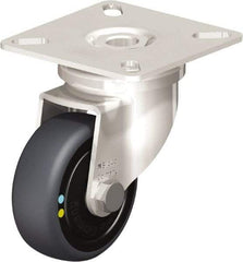 Blickle - 2" Diam x 3/4" Wide x 2-51/64" OAH Top Plate Mount Swivel Caster - Thermoplastic Rubber Elastomer (TPE), 66 Lb Capacity, Ball Bearing, 2-3/8 x 2-3/8" Plate - Apex Tool & Supply