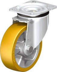 Blickle - 5" Diam x 1-9/16" Wide x 6-7/64" OAH Top Plate Mount Swivel Caster - Polyurethane-Elastomer Blickle Extrathane, 770 Lb Capacity, Ball Bearing, 3-15/16 x 3-3/8" Plate - Apex Tool & Supply