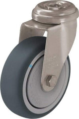 Blickle - 3" Diam x 63/64" Wide x 3-27/32" OAH Hollow Kingpin Mount Swivel Caster - Thermoplastic Rubber Elastomer (TPE), 165 Lb Capacity, Ball Bearing, Hollow Kingpin Stem - Apex Tool & Supply
