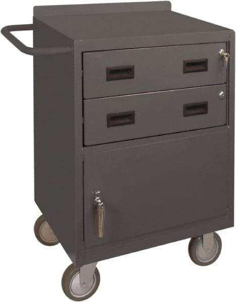 Durham - 1,200 Lb Capacity, 18" Wide x 24" Long x 39-3/4" High Mobile Cart - 1 Door, 2 Drawer, Steel, 2 Rigid/2 Swivel Casters - Apex Tool & Supply