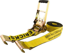 Erickson Manufacturing - 30' Long x 3" Wide, 10,000 Lb Basket Capacity, Polyester & Steel Web Sling - Yellow - Apex Tool & Supply
