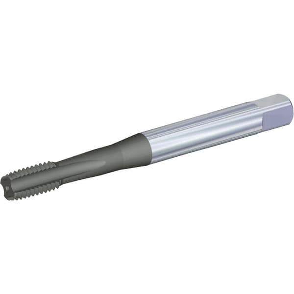 Kennametal - M14x2.00 Metric 6HX 4 Flute AlCrTiN Finish Solid Carbide Straight Flute Standard Hand Tap - Modified Bottoming, Right Hand Thread, 4-1/3" OAL, 0.79" Thread Length, Oversize, Through Coolant - Apex Tool & Supply