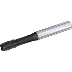 Kennametal - M12x1.75 Metric 6HX 3 Flute CrC/C Finish Solid Carbide Straight Flute Standard Hand Tap - Bottoming, Right Hand Thread, 3.94" OAL, 0.83" Thread Length, Oversize, Through Coolant - Apex Tool & Supply