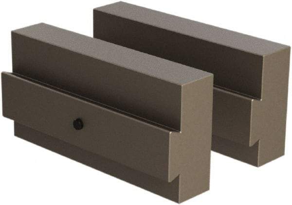 CarveSmart - 3/4" Wide x 2" High x 3/4" Thick, Flat/No Step Vise Jaw - Soft, Steel, Fixed Jaw, Compatible with 6" Vises - Apex Tool & Supply