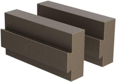 CarveSmart - 3/4" Wide x 2" High x 3/4" Thick, Flat/No Step Vise Jaw - Soft, Steel, Fixed Jaw, Compatible with 6" Vises - Apex Tool & Supply