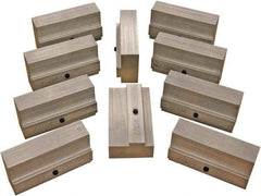CarveSmart - 1" Wide x 2-1/4" High x 1" Thick, Flat/No Step Vise Jaw - Soft, Aluminum, Fixed Jaw, Compatible with 6" Vises - Apex Tool & Supply