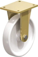 Blickle - 10" Diam x 1-31/32" Wide x 12" OAH Top Plate Mount Rigid Caster - Impact-Resistant Nylon, 3,300 Lb Capacity, Plain Bore Bearing, 6-7/8 x 5-1/2" Plate - Apex Tool & Supply