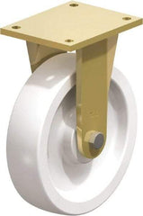 Blickle - 10" Diam x 2-9/16" Wide x 12" OAH Top Plate Mount Rigid Caster - Impact-Resistant Nylon, 4,400 Lb Capacity, Plain Bore Bearing, 6-7/8 x 5-1/2" Plate - Apex Tool & Supply