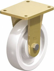 Blickle - 8" Diam x 1-31/32" Wide x 9-41/64" OAH Top Plate Mount Rigid Caster - Impact-Resistant Nylon, 3,300 Lb Capacity, Ball Bearing, 5-1/2 x 4-3/8" Plate - Apex Tool & Supply