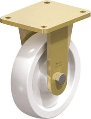 Blickle - 8" Diam x 1-31/32" Wide x 9-41/64" OAH Top Plate Mount Rigid Caster - Impact-Resistant Nylon, 3,300 Lb Capacity, Plain Bore Bearing, 5-1/2 x 4-3/8" Plate - Apex Tool & Supply