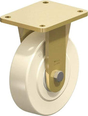 Blickle - 8" Diam x 2-5/32" Wide x 10-1/32" OAH Top Plate Mount Rigid Caster - Impact-Resistant Cast Nylon, 6,600 Lb Capacity, Ball Bearing, 6-7/8 x 5-1/2" Plate - Apex Tool & Supply