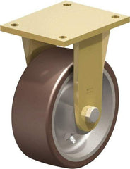 Blickle - 8" Diam x 3-9/64" Wide x 10-1/32" OAH Top Plate Mount Rigid Caster - Polyurethane-Elastomer Blickle Besthane, 3,520 Lb Capacity, Ball Bearing, 6-7/8 x 5-1/2" Plate - Apex Tool & Supply