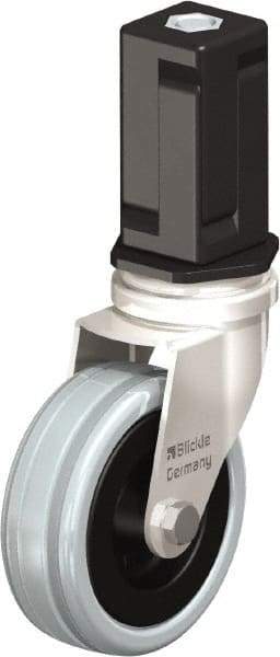 Blickle - 3" Diam x 63/64" Wide x 3-31/32" OAH Stem Mount Swivel Caster - Solid Rubber, 132 Lb Capacity, Plain Bore Bearing, Square Stem - Apex Tool & Supply