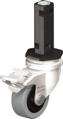 Blickle - 2" Diam x 45/64" Wide x 2-13/16" OAH Stem Mount Swivel Caster with Brake - Solid Rubber, 88 Lb Capacity, Plain Bore Bearing, Square Stem - Apex Tool & Supply