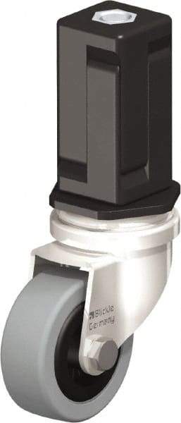 Blickle - 2" Diam x 45/64" Wide x 2-13/16" OAH Stem Mount Swivel Caster - Solid Rubber, 88 Lb Capacity, Plain Bore Bearing, Square Stem - Apex Tool & Supply