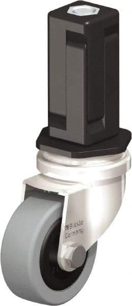 Blickle - 2" Diam x 45/64" Wide x 2-13/16" OAH Stem Mount Swivel Caster - Solid Rubber, 88 Lb Capacity, Plain Bore Bearing, Square Stem - Apex Tool & Supply