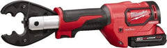 Milwaukee Tool - 6 Ton Electric Crimper - Includes Charger, 2 18V Li-Ion Batteries, Crimper Jaw, Carabiner, Utility Bucket Bag - Apex Tool & Supply