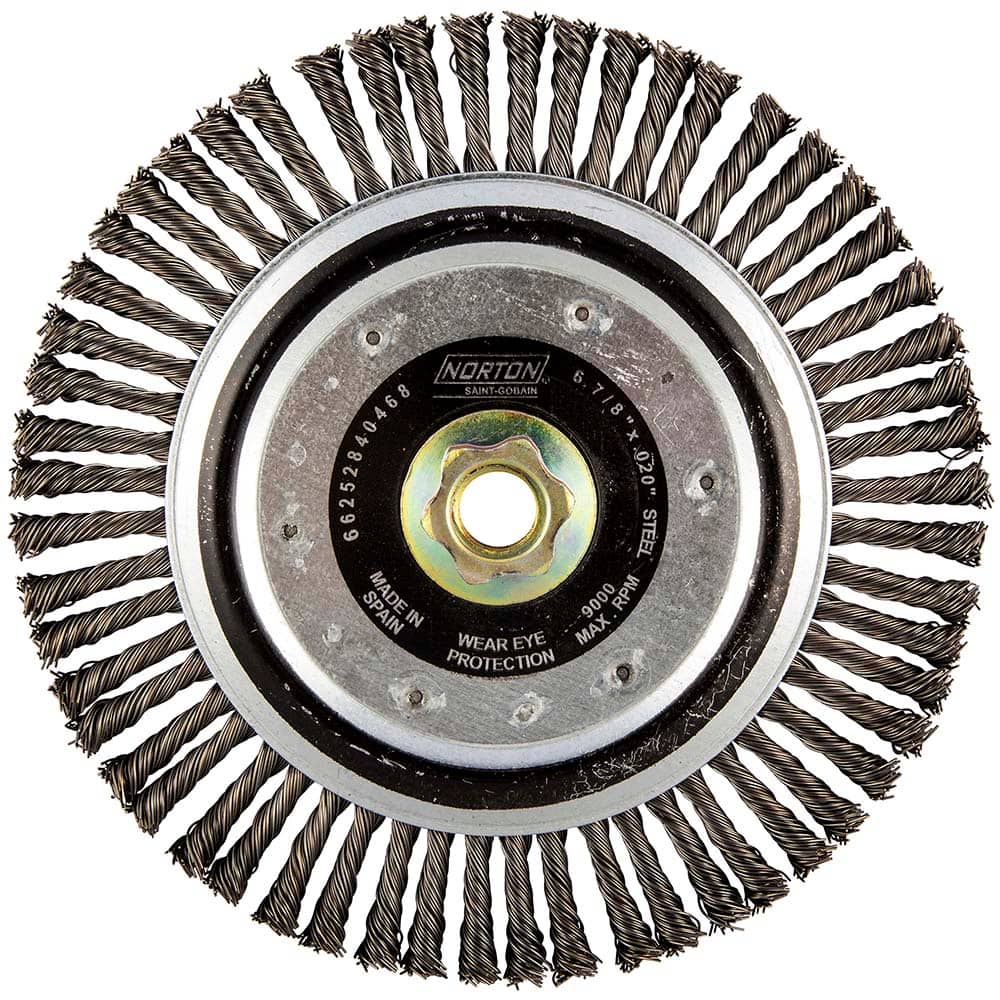 Norton - 6-7/8" OD, 5/8-11 Arbor Hole, Stringer Bead Carbon Wheel Brush - Apex Tool & Supply