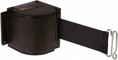 Lavi Industries - 3-1/2" High x 3-1/4" Long x 3-1/4" Wide Retractable Barrier Belt - Aluminum, Powdercoat Finish, Black, Use with Upright - Apex Tool & Supply