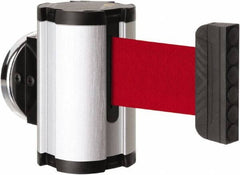 Lavi Industries - 3-1/2" High x 2-1/2" Long x 2-1/2" Wide Magnetic Wall Mount Barrier - Aluminum, Satin Chrome Finish, Satin Aluminum, Use with Magnetic Wall Mount Barriers - Apex Tool & Supply
