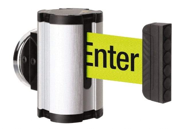 Lavi Industries - 3-1/2" High x 2-1/2" Long x 2-1/2" Wide Magnetic Wall Mount Barrier - Aluminum, Satin Chrome Finish, Satin Aluminum, Use with Magnetic Wall Mount Barriers - Apex Tool & Supply