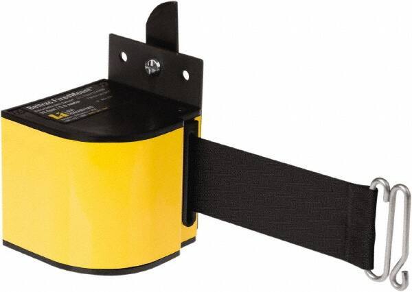 Lavi Industries - 3-1/2" High x 3-1/4" Long x 3-1/4" Wide Retractable Barrier Belt - Aluminum, Powdercoat Finish, Yellow, Use with Upright - Apex Tool & Supply