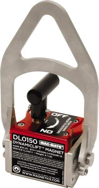 Mag-Mate - 150 Lb Load Capacity, Magnetic Lifter - 9" High x 5" Wide, 2 Poles - Apex Tool & Supply
