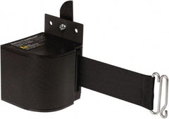 Lavi Industries - 3-1/2" High x 3-1/4" Long x 3-1/4" Wide Retractable Barrier Belt - Aluminum, Powdercoat Finish, Black, Use with Upright - Apex Tool & Supply