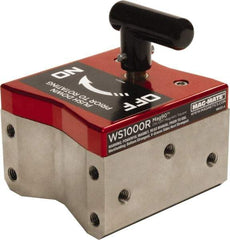 Mag-Mate - 4" Wide x 4-1/2" Deep x 3" High Rare Earth Magnetic Welding & Fabrication Square - 3/8-16 Hole Thread, 1000 Lb Average Pull Force - Apex Tool & Supply