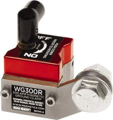 Mag-Mate - 300 Amps Grounding Capacity, 2-3/4" High, Rare Earth Magnetic Welding & Fabrication Ground Clamp - 150 Lb Average Pull Force, Square Magnet, Zinc Plated Steel Stud, Compatible with Flat & Round Surfaces - Apex Tool & Supply