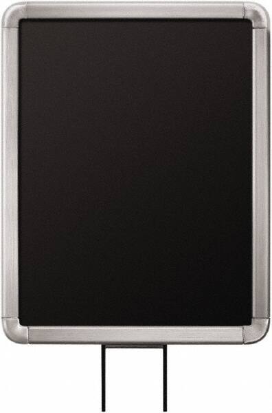 Lavi Industries - 11" High x 8-1/2" Long x 8-1/2" Wide Barrier Sign Frame - Aluminum, Satin Chrome Finish, Satin Aluminum, Use with Stanchion - Apex Tool & Supply