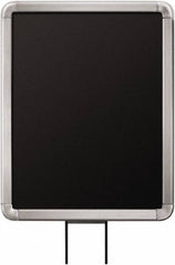 Lavi Industries - 11" High x 8-1/2" Long x 8-1/2" Wide Barrier Sign Frame - Aluminum, Satin Chrome Finish, Satin Aluminum, Use with Stanchion - Apex Tool & Supply