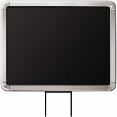 Lavi Industries - 11" High x 8-1/2" Long x 8-1/2" Wide Barrier Sign Frame - Aluminum, Satin Chrome Finish, Satin Aluminum, Use with Stanchion - Apex Tool & Supply