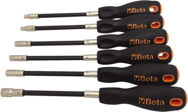Beta - 6mm Flexible Shaft Nutdriver - Ergonomic Handle, 265mm OAL - Apex Tool & Supply
