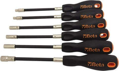 Beta - 7mm Flexible Shaft Nutdriver - Ergonomic Handle, 265mm OAL - Apex Tool & Supply
