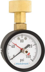 Value Collection - 2" Dial, 3/4 Thread, 0-160 Scale Range, Pressure Gauge - Top Connection Mount, Accurate to 3-2-3% of Scale - Apex Tool & Supply
